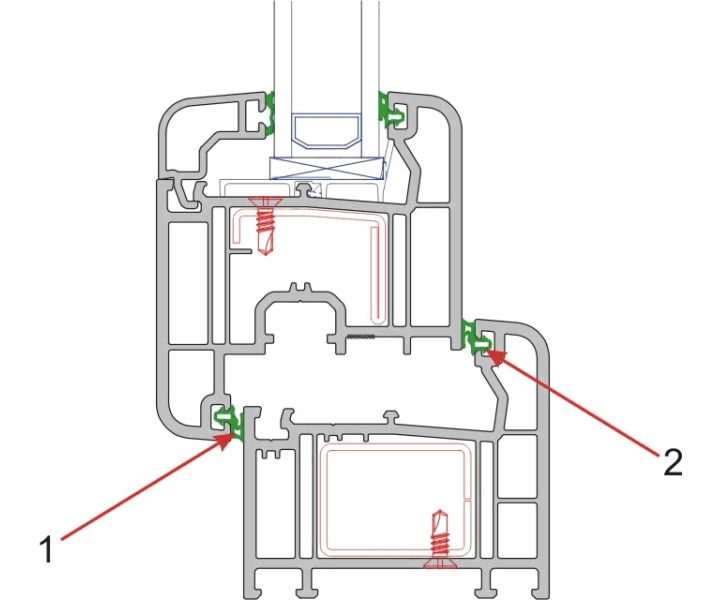 Standardowe uszczelnienie okien z dwoma uszczelkami